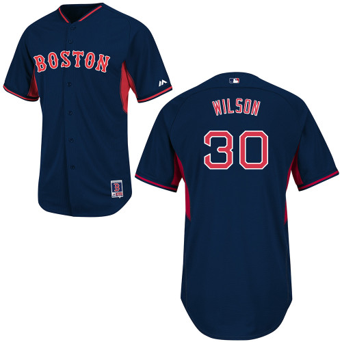 Alex Wilson #30 MLB Jersey-Boston Red Sox Men's Authentic 2014 Road Cool Base BP Navy Baseball Jersey